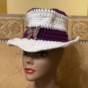 stylish crocheted fedora